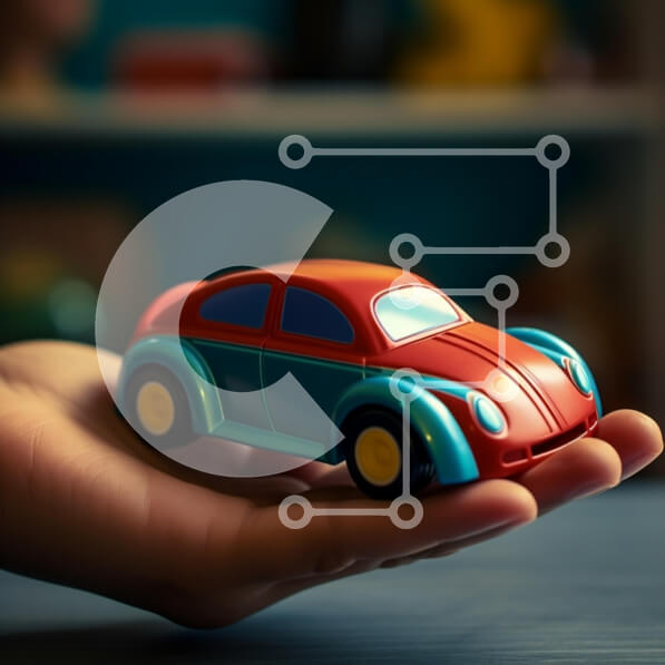 Intra Συλλεκτικό Ξύλινο Παζλ Plywood  4mm - Πολύχρωμο αυτοκίνητο παιχνιδιών που κρατιέται στο χέρι Σε Ξύλινο Κουτί - Διαστάσεις: 10x10 cm – 25 κομμάτια