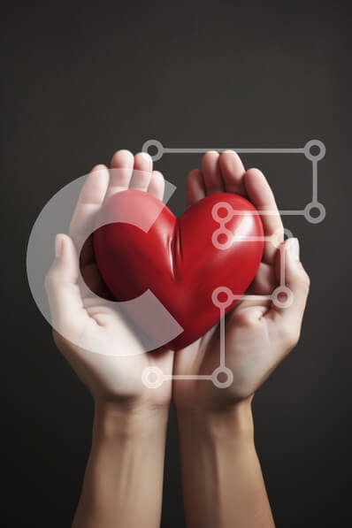 Intra Συλλεκτικό Ξύλινο Παζλ Plywood  4mm - Εγκάρδια χειρονομία: Δύο χέρια που κρατούν κόκκινες καρδιές Σε Ξύλινο Κουτί - Διαστάσεις Puzzle: 10x10 cm – 25 κομμάτια