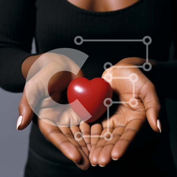 Intra Συλλεκτικό Ξύλινο Παζλ Plywood  4mm - Χέρια που κρατούν μια κόκκινη καρδιά Σε Ξύλινο Κουτί - Διαστάσεις Puzzle: 10x10 cm – 25 κομμάτια