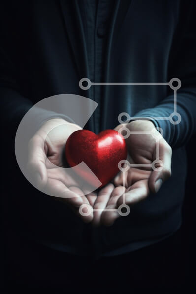 Intra Συλλεκτικό Ξύλινο Παζλ Plywood  4mm - Συγκινητική χειρονομία: Χέρια που κρατούν την κόκκινη καρδιά Σε Ξύλινο Κουτί - Διαστάσεις Puzzle: 10x10 cm – 25 κομμάτια