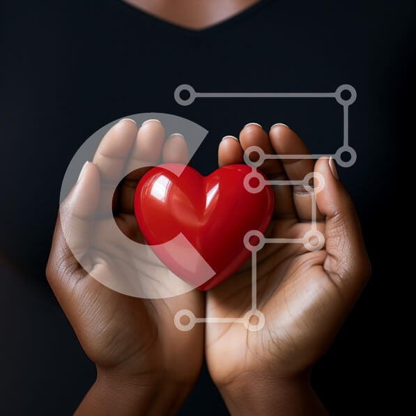 Intra Συλλεκτικό Ξύλινο Παζλ Plywood  4mm - Οικεία στιγμή: Χέρια που κρατούν κόκκινες καρδιές Σε Ξύλινο Κουτί - Διαστάσεις Puzzle: 10x10 cm – 25 κομμάτια