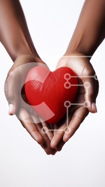 Intra Συλλεκτικό Ξύλινο Παζλ Plywood  4mm - Δύο χέρια που κρατούν τις κόκκινες καρδιές Σε Ξύλινο Κουτί - Διαστάσεις Puzzle: 10x10 cm – 25 κομμάτια