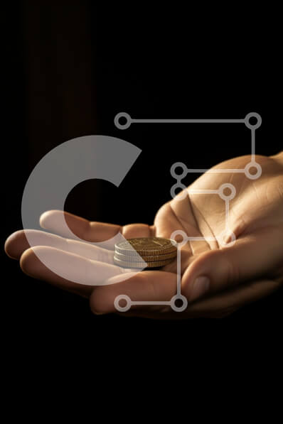 Intra Συλλεκτικό Ξύλινο Παζλ Plywood  4mm - Χέρι που κρατά χρυσά και ασημένια νομίσματα Σε Ξύλινο Κουτί - Διαστάσεις: 10x10 cm – 25 κομμάτια