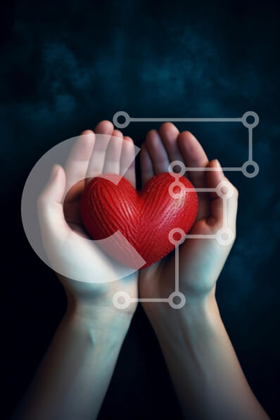 Intra Συλλεκτικό Ξύλινο Παζλ Plywood  4mm - Χέρια που κρατούν την κόκκινη καρδιά Σε Ξύλινο Κουτί - Διαστάσεις Puzzle: 10x10 cm – 25 κομμάτια