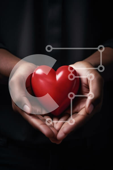 Intra Συλλεκτικό Ξύλινο Παζλ Plywood  4mm - Συγκινητική χειρονομία: Χέρια που κρατούν κόκκινες καρδιές Σε Ξύλινο Κουτί - Διαστάσεις Puzzle: 10x10 cm – 25 κομμάτια