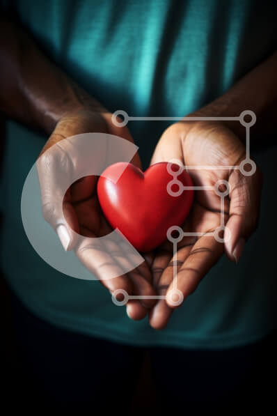 Intra Συλλεκτικό Ξύλινο Παζλ Plywood  4mm - Χέρια που κρατούν τις κόκκινες καρδιές Σε Ξύλινο Κουτί - Διαστάσεις Puzzle: 10x10 cm – 25 κομμάτια