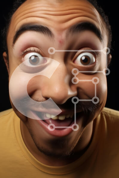 Intra Συλλεκτικό Ξύλινο Παζλ Plywood  4mm - Χαμογελαστός Άνθρωπος με Υπερβολική Έκφραση Σε Ξύλινο Κουτί - Διαστάσεις Puzzle: 10x10 cm – 25 κομμάτια