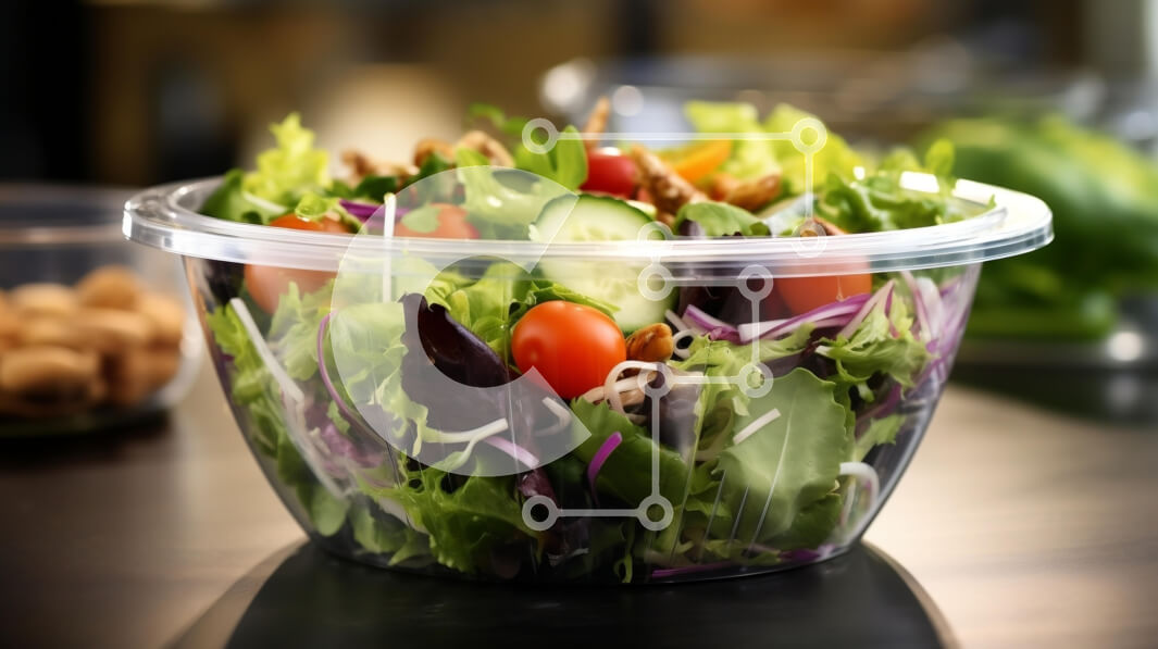 Σετ των 2 Intra Συλλεκτικό Ξύλινο Παζλ Plywood  4mm - Υλικά φρέσκιας σαλάτας σε ένα διάφανο μπολ με ξηρούς καρπούς Σε Ξύλινο Κουτί - Διαστάσεις: 10x10 cm – 25 κομμάτια