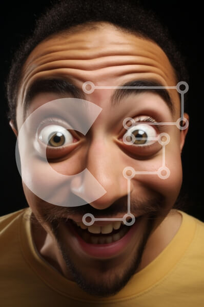 Intra Συλλεκτικό Ξύλινο Παζλ Plywood  4mm - Άνδρας που χαμογελά και κάνει αστείες γκριμάτσες Σε Ξύλινο Κουτί - Διαστάσεις Puzzle: 10x10 cm – 25 κομμάτια