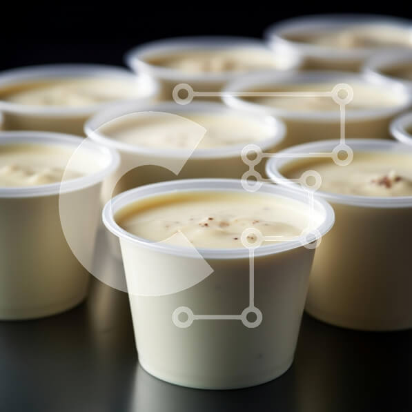 Σετ των 2 Intra Συλλεκτικό Ξύλινο Παζλ Plywood  4mm - Ομάδα από πλαστικά κύπελλα με λευκή πουτίγκα Σε Ξύλινο Κουτί - Διαστάσεις: 10x10 cm – 25 κομμάτια