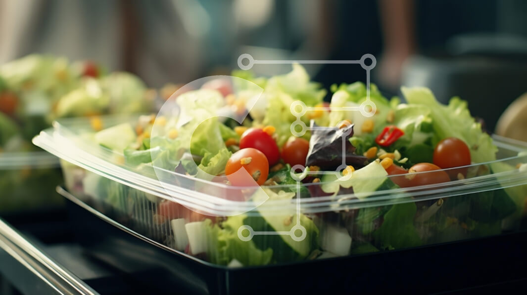 Σετ των 2 Intra Συλλεκτικό Ξύλινο Παζλ Plywood  4mm - Φρεσκοπαρασκευασμένη σαλάτα σε στοιβαγμένα δοχεία Σε Ξύλινο Κουτί - Διαστάσεις: 10x10 cm – 25 κομμάτια