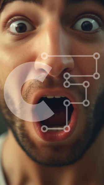 Intra Συλλεκτικό Ξύλινο Παζλ Plywood  4mm - Άνθρωπος με ανοιχτό στόμα Σε Ξύλινο Κουτί - Διαστάσεις Puzzle: 10x10 cm – 25 κομμάτια