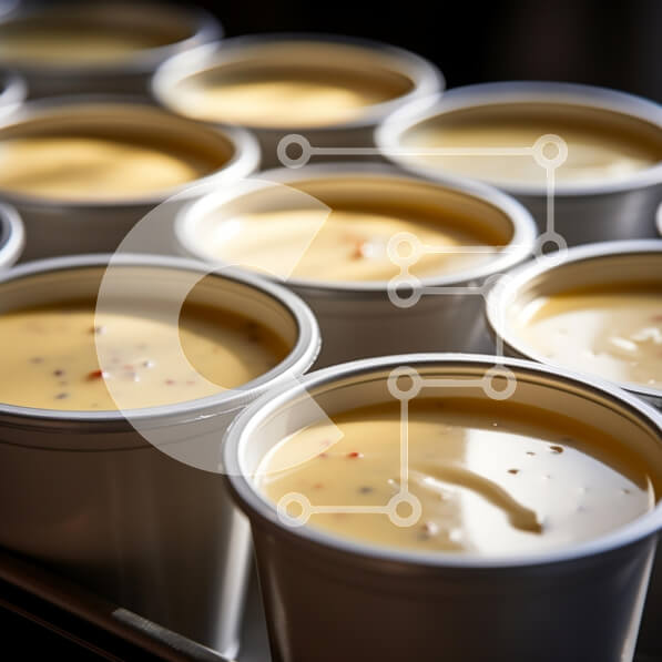 Σετ των 2 Intra Συλλεκτικό Ξύλινο Παζλ Plywood  4mm - Διάφορα φλιτζάνια σούπας με σάλτσες και γαρνιτούρες στο δίσκο Σε Ξύλινο Κουτί - Διαστάσεις: 10x10 cm – 25 κομμάτια