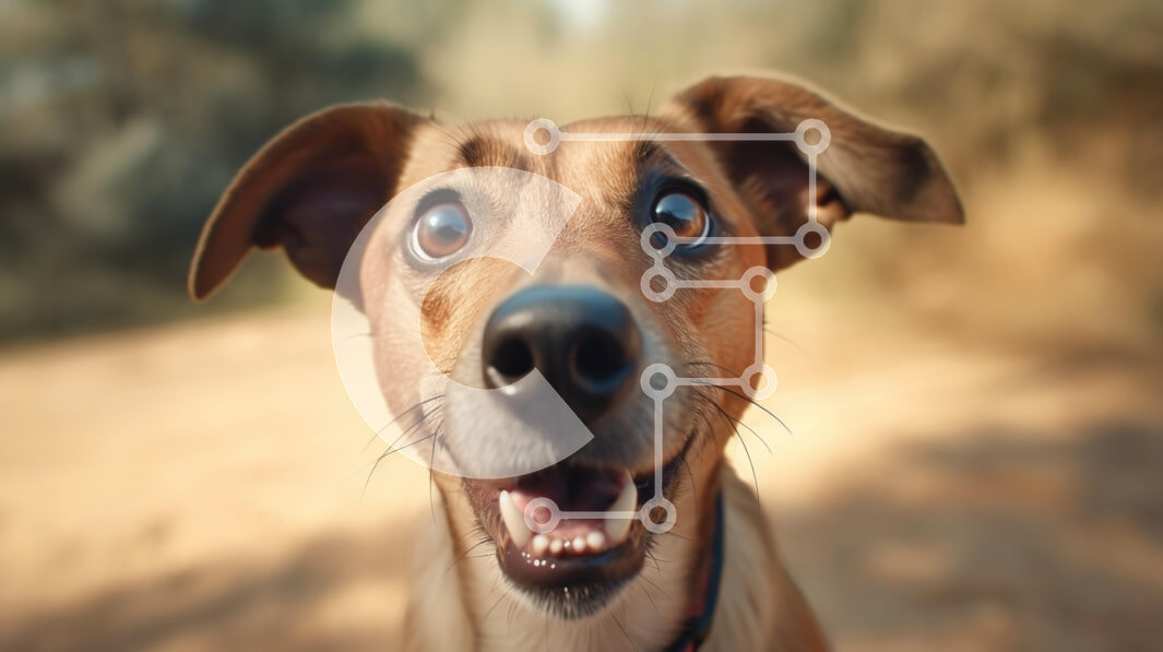 Σετ των 2 Intra Συλλεκτικό Ξύλινο Παζλ Plywood  4mm - Καφέ σκύλος με ανοιχτό στόμα και ορθάνοιχτα μάτια Σε Ξύλινο Κουτί - Διαστάσεις: 10x10 cm – 25 κομμάτια