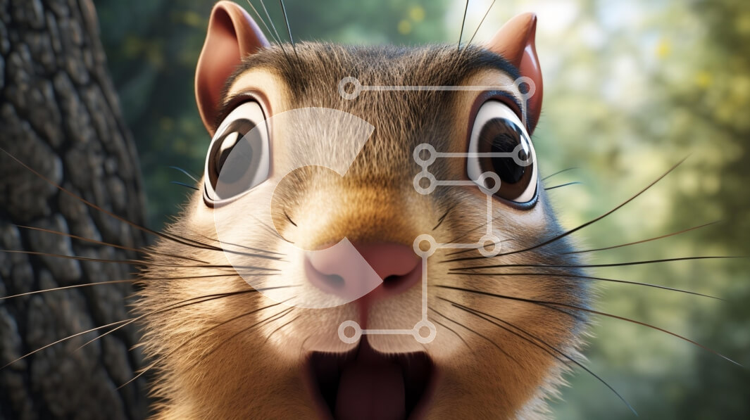 Intra Συλλεκτικό Ξύλινο Παζλ Plywood  4mm - Κινούμενα σχέδια σαν σκίουρος με ανοιχτό στόμα Σε Ξύλινο Κουτί - Διαστάσεις: 10x10 cm – 25 κομμάτια