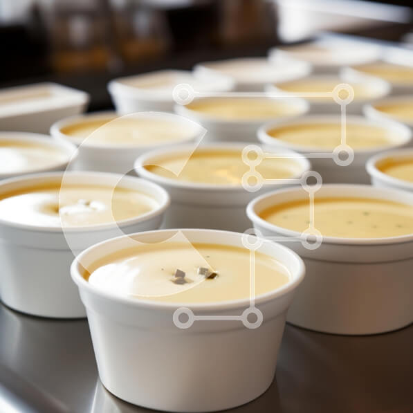 Σετ των 2 Intra Συλλεκτικό Ξύλινο Παζλ Plywood  4mm - Δίσκος με λευκές κούπες σούπας με καρυκεύματα Σε Ξύλινο Κουτί - Διαστάσεις: 10x10 cm – 25 κομμάτια