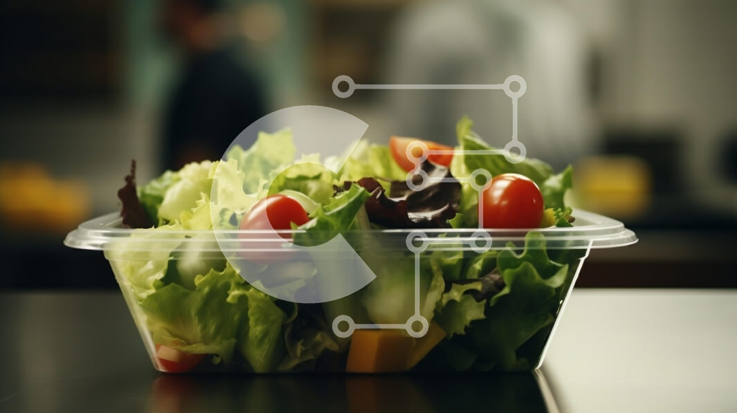 Σετ των 2 Intra Συλλεκτικό Ξύλινο Παζλ Plywood  4mm - Σαλάτα σε σκηνικό εστιατορίου Σε Ξύλινο Κουτί - Διαστάσεις: 10x10 cm – 25 κομμάτια