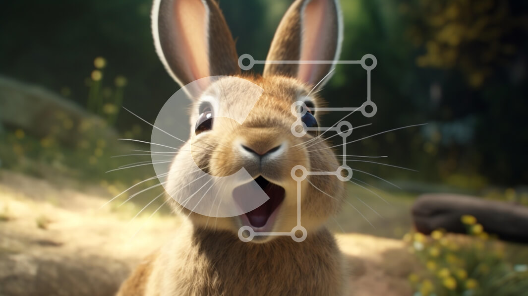 Σετ των 2 Intra Συλλεκτικό Ξύλινο Παζλ Plywood  4mm - Ενθουσιασμένο κουνέλι στο δάσος Σε Ξύλινο Κουτί - Διαστάσεις: 10x10 cm – 25 κομμάτια