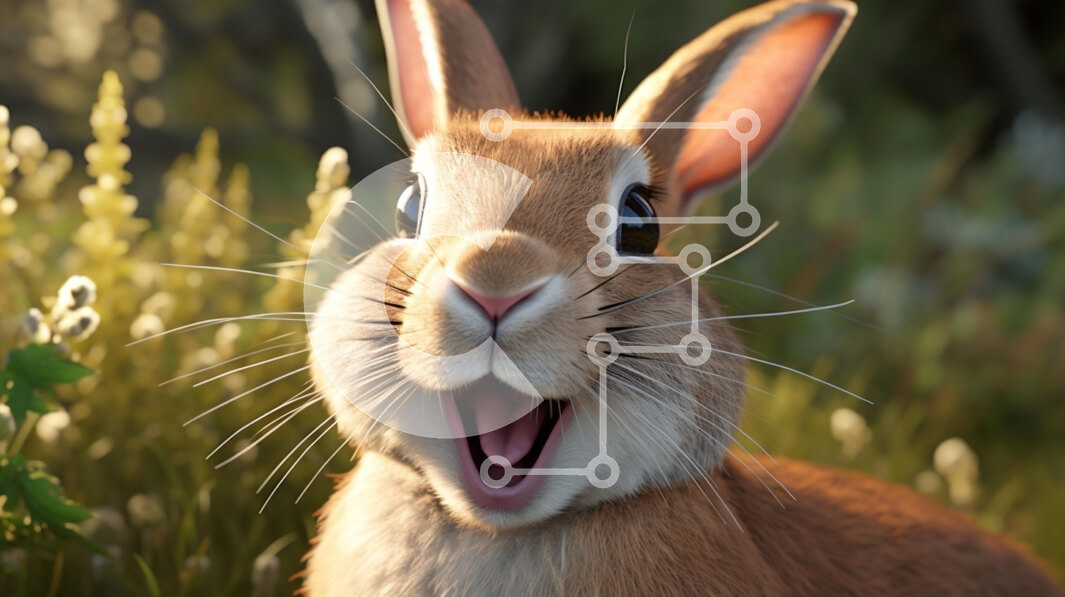 Σετ των 2 Intra Συλλεκτικό Ξύλινο Παζλ Plywood  4mm - Ευτυχισμένο κουνέλι στο ψηλό γρασίδι Σε Ξύλινο Κουτί - Διαστάσεις: 10x10 cm – 25 κομμάτια