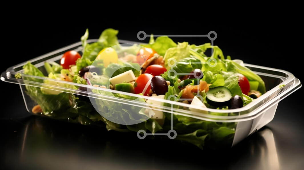 Σετ των 2 Intra Συλλεκτικό Ξύλινο Παζλ Plywood  4mm - Φρέσκια σαλάτα λαχανικών και φρούτων σε διαφανές δοχείο Σε Ξύλινο Κουτί - Διαστάσεις: 10x10 cm – 25 κομμάτια