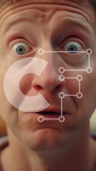 Intra Συλλεκτικό Ξύλινο Παζλ Plywood  4mm - Έκπληκτος άνδρας που κοιτάζει την κάμερα Σε Ξύλινο Κουτί - Διαστάσεις Puzzle: 10x10 cm – 25 κομμάτια