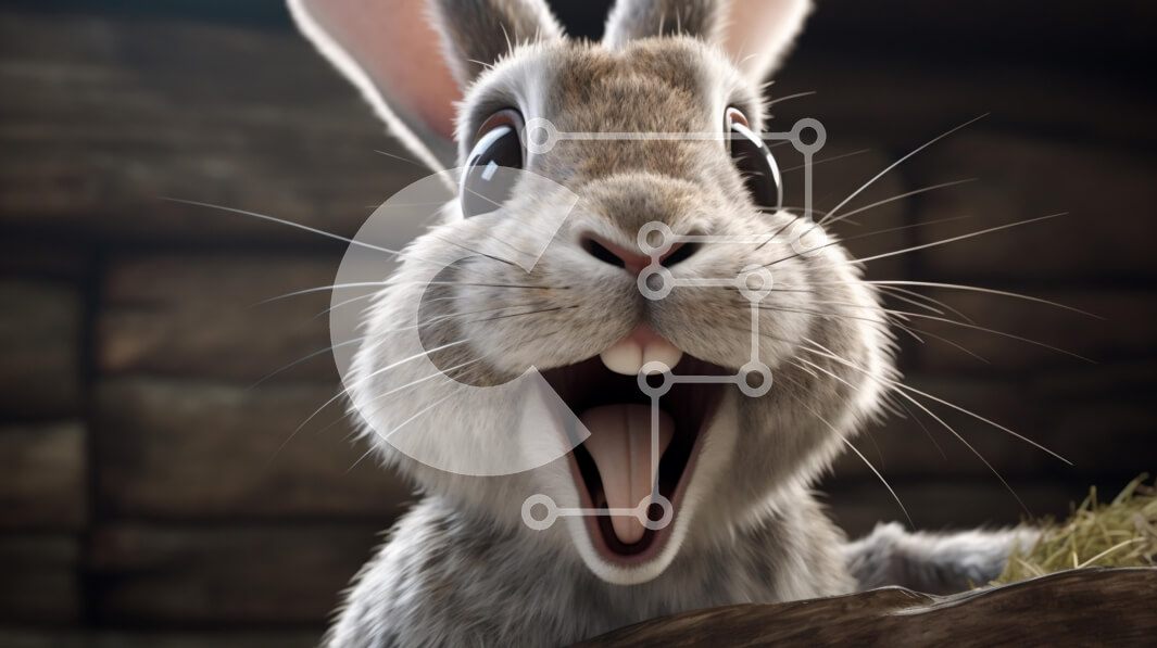 Σετ των 2 Intra Συλλεκτικό Ξύλινο Παζλ Plywood  4mm - Χαρούμενο κουνέλι που κάθεται στο σανό Σε Ξύλινο Κουτί - Διαστάσεις: 10x10 cm – 25 κομμάτια