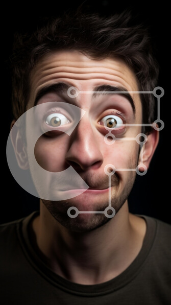 Intra Συλλεκτικό Ξύλινο Παζλ Plywood  4mm - Παιχνιδιάρικος άντρας που κάνει αστείες όψεις Σε Ξύλινο Κουτί - Διαστάσεις Puzzle: 10x10 cm – 25 κομμάτια