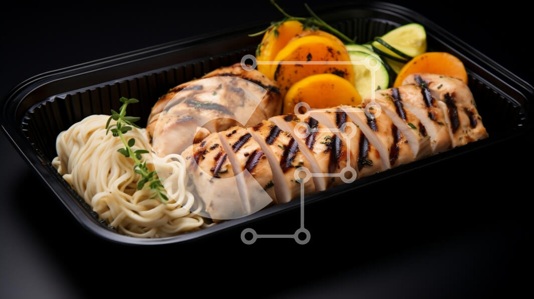 Σετ των 2 Intra Συλλεκτικό Ξύλινο Παζλ Plywood  4mm - Νόστιμο γεύμα κοτόπουλου και λαχανικών σε μαύρο δοχείο Σε Ξύλινο Κουτί - Διαστάσεις: 10x10 cm – 25 κομμάτια