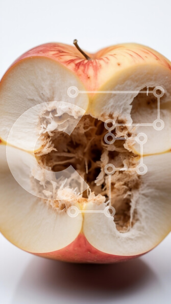 Intra Συλλεκτικό Ξύλινο Παζλ Plywood  4mm - Φρέσκο ​​μισό μήλο Σε Ξύλινο Κουτί - Διαστάσεις: 10x10 cm – 25 κομμάτια