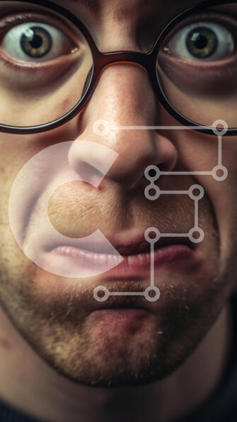 Intra Συλλεκτικό Ξύλινο Παζλ Plywood  4mm - Άνδρας με θυμωμένο πρόσωπο Σε Ξύλινο Κουτί - Διαστάσεις Puzzle: 10x10 cm – 25 κομμάτια