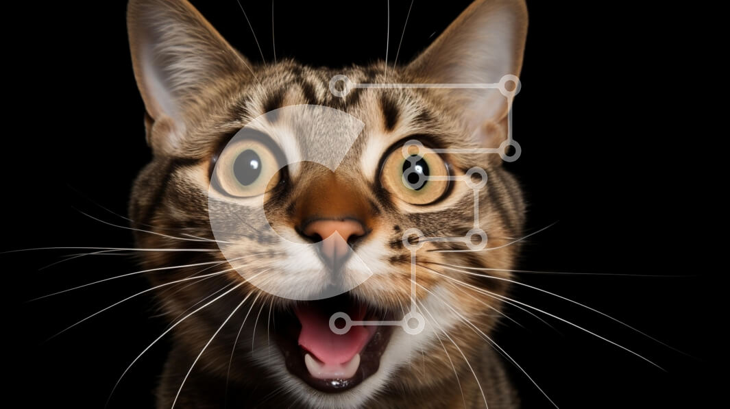 Σετ των 2 Intra Συλλεκτικό Ξύλινο Παζλ Plywood  4mm - Γάτα με ανοιχτό στόμα και ορθάνοιχτα μάτια Σε Ξύλινο Κουτί - Διαστάσεις: 10x10 cm – 25 κομμάτια