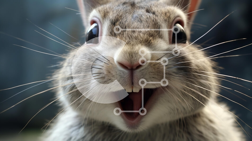 Σετ των 2 Intra Συλλεκτικό Ξύλινο Παζλ Plywood  4mm - Χαρούμενο και περίεργο κουνέλι Σε Ξύλινο Κουτί - Διαστάσεις: 10x10 cm – 25 κομμάτια