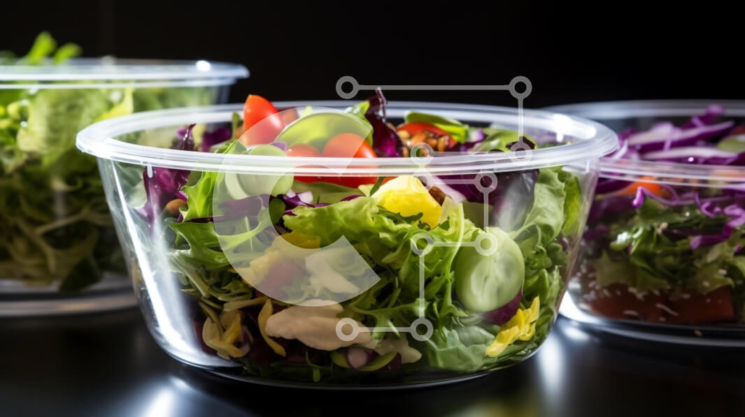 Σετ των 2 Intra Συλλεκτικό Ξύλινο Παζλ Plywood  4mm - Ποικιλία Υλικών Σαλάτας σε Διαφανή Δοχεία Σε Ξύλινο Κουτί - Διαστάσεις: 10x10 cm – 25 κομμάτια