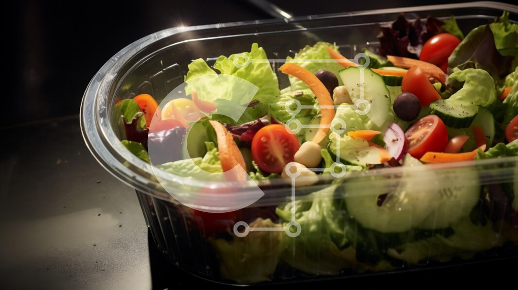 Σετ των 2 Intra Συλλεκτικό Ξύλινο Παζλ Plywood  4mm - Φρέσκια σαλάτα λαχανικών σε πλαστικό δοχείο Σε Ξύλινο Κουτί - Διαστάσεις: 10x10 cm – 25 κομμάτια