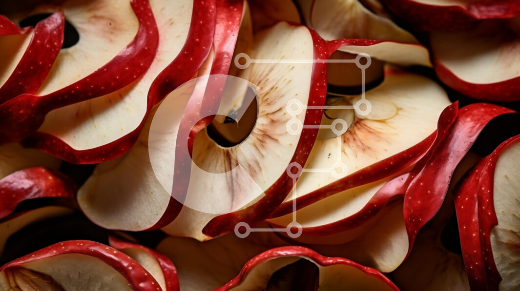 Σετ των 2 Intra Συλλεκτικό Ξύλινο Παζλ Plywood  4mm - Ζωντανή οθόνη με κόκκινες και λευκές φέτες μήλου Σε Ξύλινο Κουτί - Διαστάσεις: 10x10 cm – 25 κομμάτια