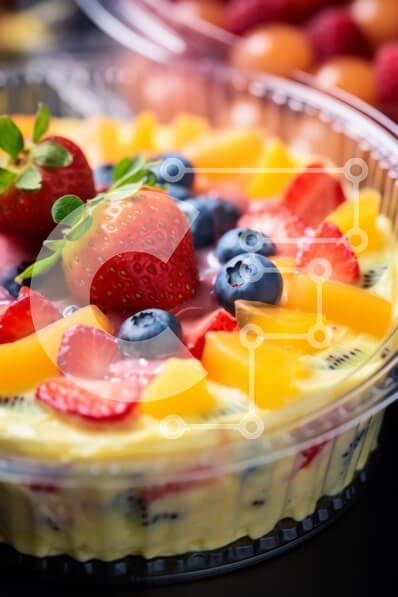 Σετ των 2 Intra Συλλεκτικό Ξύλινο Παζλ Plywood  4mm - Πολύχρωμο επιδόρπιο με φρούτα Σε Ξύλινο Κουτί - Διαστάσεις: 10x10 cm – 25 κομμάτια