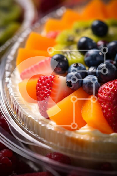 Σετ των 2 Intra Συλλεκτικό Ξύλινο Παζλ Plywood  4mm - Επιδόρπιο γεμάτο φρούτα Σε Ξύλινο Κουτί - Διαστάσεις: 10x10 cm – 25 κομμάτια