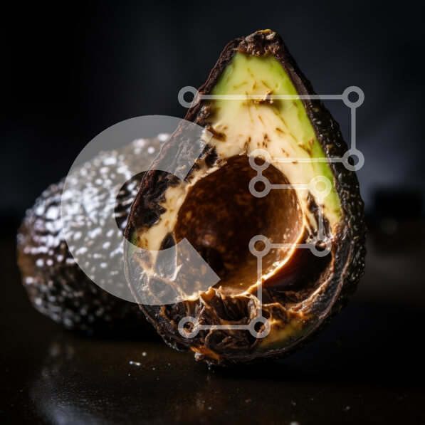 Σετ των 2 Intra Συλλεκτικό Ξύλινο Παζλ Plywood  4mm - Φρέσκο ​​αβοκάντο σε μαύρο φόντο Σε Ξύλινο Κουτί - Διαστάσεις: 10x10 cm – 25 κομμάτια