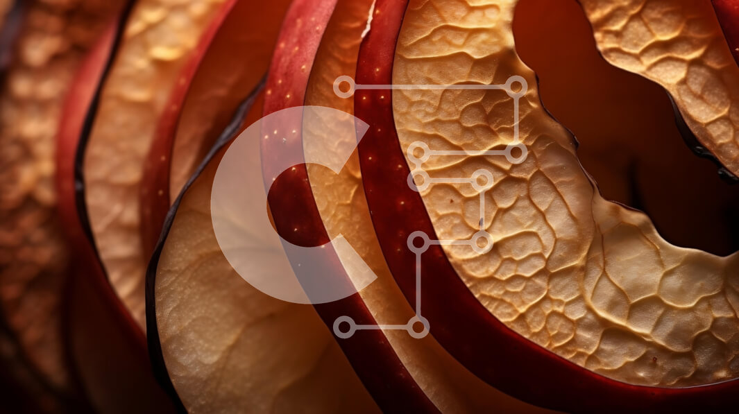 Σετ των 2 Intra Συλλεκτικό Ξύλινο Παζλ Plywood  4mm - Κοντινό πλάνο ανάμικτες φέτες μήλου Σε Ξύλινο Κουτί - Διαστάσεις: 10x10 cm – 25 κομμάτια