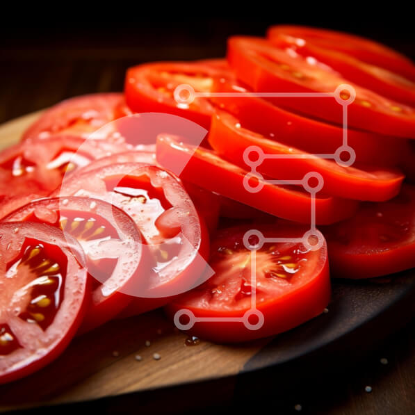 Σετ των 2 Intra Συλλεκτικό Ξύλινο Παζλ Plywood  4mm - Ντομάτες σε φέτες σε ξύλινο ξύλο κοπής Σε Ξύλινο Κουτί - Διαστάσεις: 10x10 cm – 25 κομμάτια