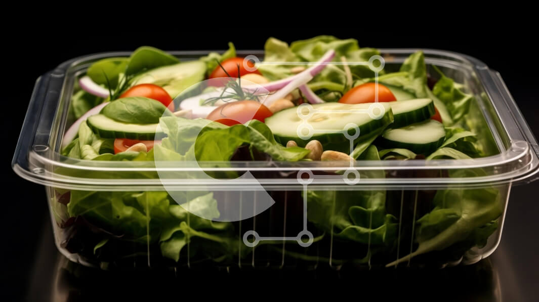 Σετ των 2 Intra Συλλεκτικό Ξύλινο Παζλ Plywood  4mm - Φρέσκια σαλάτα λαχανικών σε διαφανές δοχείο Σε Ξύλινο Κουτί - Διαστάσεις: 10x10 cm – 25 κομμάτια