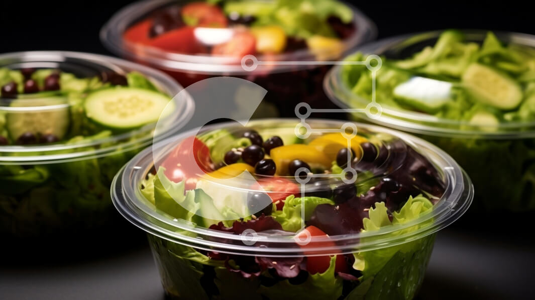 Σετ των 2 Intra Συλλεκτικό Ξύλινο Παζλ Plywood  4mm - Πολύχρωμα υλικά σαλάτας σε πλαστικά δοχεία Σε Ξύλινο Κουτί - Διαστάσεις: 10x10 cm – 25 κομμάτια