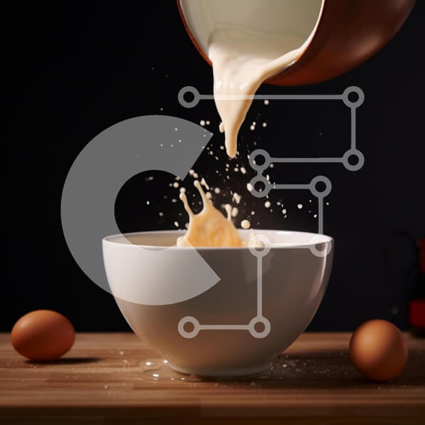 Σετ των 2 Intra Συλλεκτικό Ξύλινο Παζλ Plywood  4mm - Μαγείρεμα με γάλα και αυγά σε λευκό μπολ Σε Ξύλινο Κουτί - Διαστάσεις: 10x10 cm – 25 κομμάτια