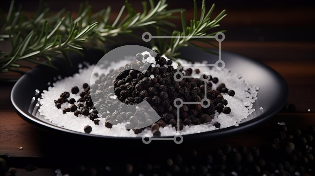 Σετ των 2 Intra Συλλεκτικό Ξύλινο Παζλ Plywood  4mm - Μαγειρικό μπολ με μαύρο πιπέρι, αλάτι και δεντρολίβανο Σε Ξύλινο Κουτί - Διαστάσεις: 10x10 cm – 25 κομμάτια