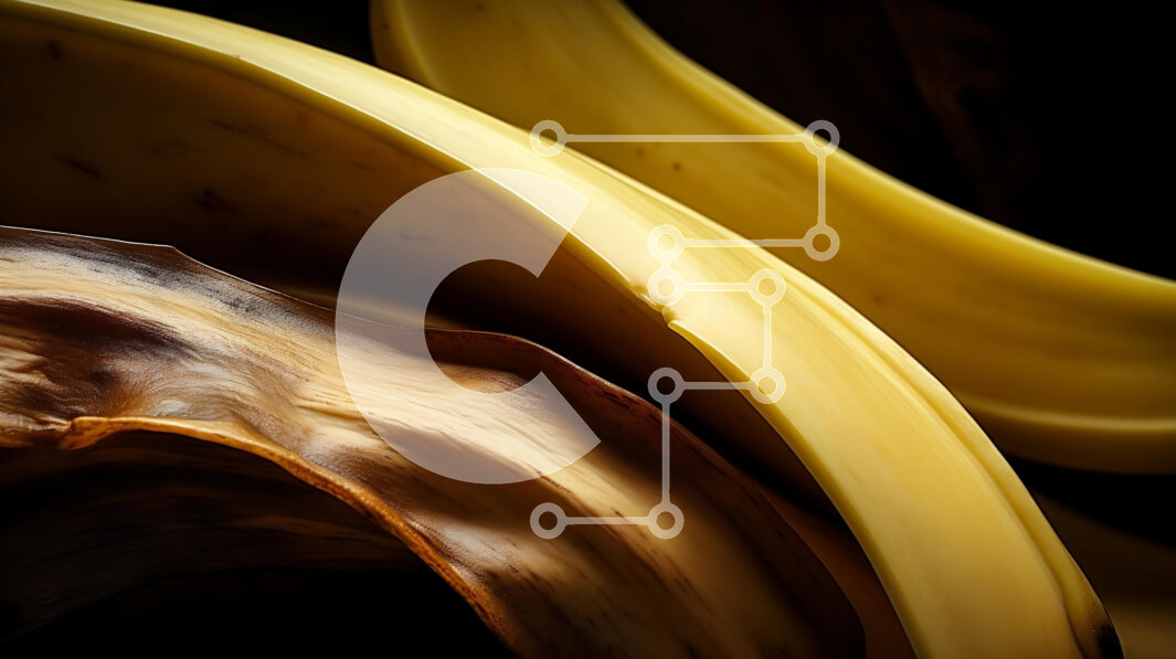 Σετ των 2 Intra Συλλεκτικό Ξύλινο Παζλ Plywood  4mm - Κοντινό πλάνο της μπανάνας Σε Ξύλινο Κουτί - Διαστάσεις: 10x10 cm – 25 κομμάτια