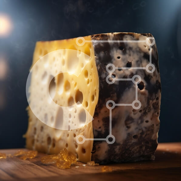 Σετ των 2 Intra Συλλεκτικό Ξύλινο Παζλ Plywood  4mm - Κομμάτι τυρί σε ξύλινη σανίδα κοπής Σε Ξύλινο Κουτί - Διαστάσεις: 10x10 cm – 25 κομμάτια