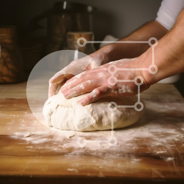 Σετ των 2 Intra Συλλεκτικό Ξύλινο Παζλ Plywood  4mm - Πρόσωπο που ζυμώνει τη ζύμη Σε Ξύλινο Κουτί - Διαστάσεις: 10x10 cm – 25 κομμάτια