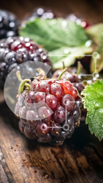 Σετ των 2 Intra Συλλεκτικό Ξύλινο Παζλ Plywood  4mm - Φρέσκα και ζουμερά βατόμουρα σε ένα ρουστίκ τραπέζι Σε Ξύλινο Κουτί - Διαστάσεις: 10x10 cm – 25 κομμάτια