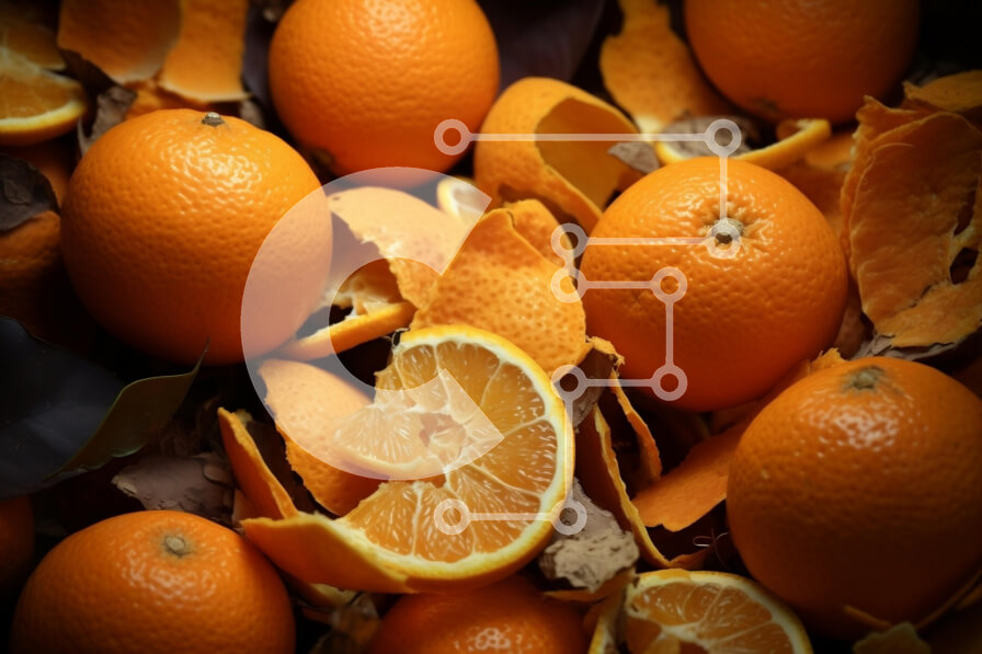 Intra Συλλεκτικό Ξύλινο Παζλ Plywood  4mm - Φρέσκος σωρός από πορτοκάλια με φύλλα Σε Ξύλινο Κουτί - Διαστάσεις: 10x10 cm – 25 κομμάτια