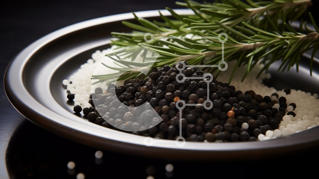 Σετ των 2 Intra Συλλεκτικό Ξύλινο Παζλ Plywood  4mm - Μαγειρικό μπολ με μαύρο πιπέρι, δεντρολίβανο και λευκό αλάτι Σε Ξύλινο Κουτί - Διαστάσεις: 10x10 cm – 25 κομμάτια